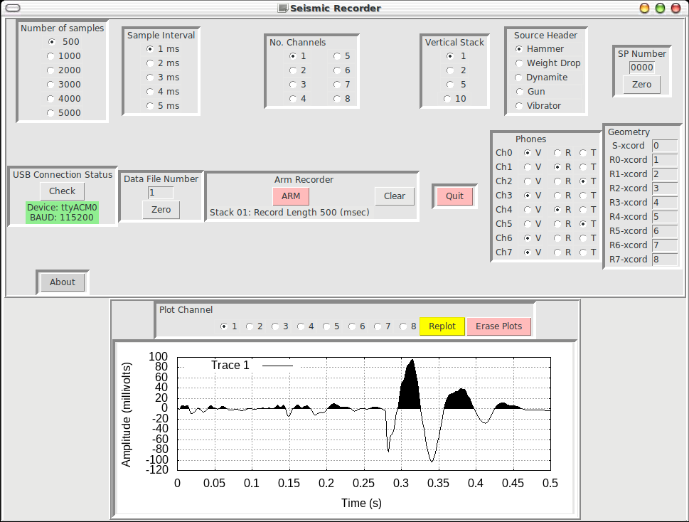 Seismic Recorder GUI